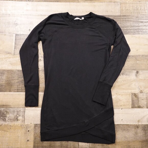 Athleta Criss Cross Sweatshirt‎ Dress women's small black - Picture 2 of 12